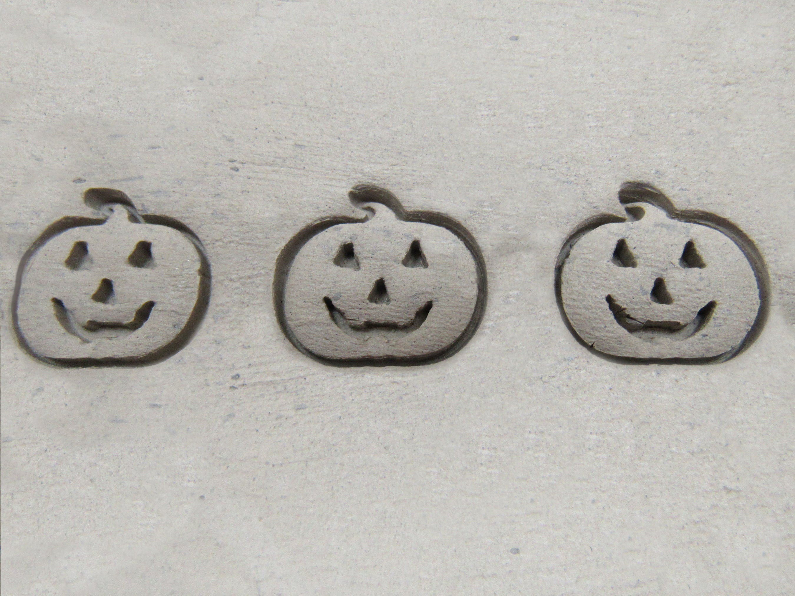 Smiling Pumpkin Halloween border stamp for handbuild pottery Holiday Stamp - A Mayes Pottery