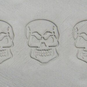 Jumbo Scary Skull border stamp for ceramic pottery Holiday Stamp - A Mayes Pottery