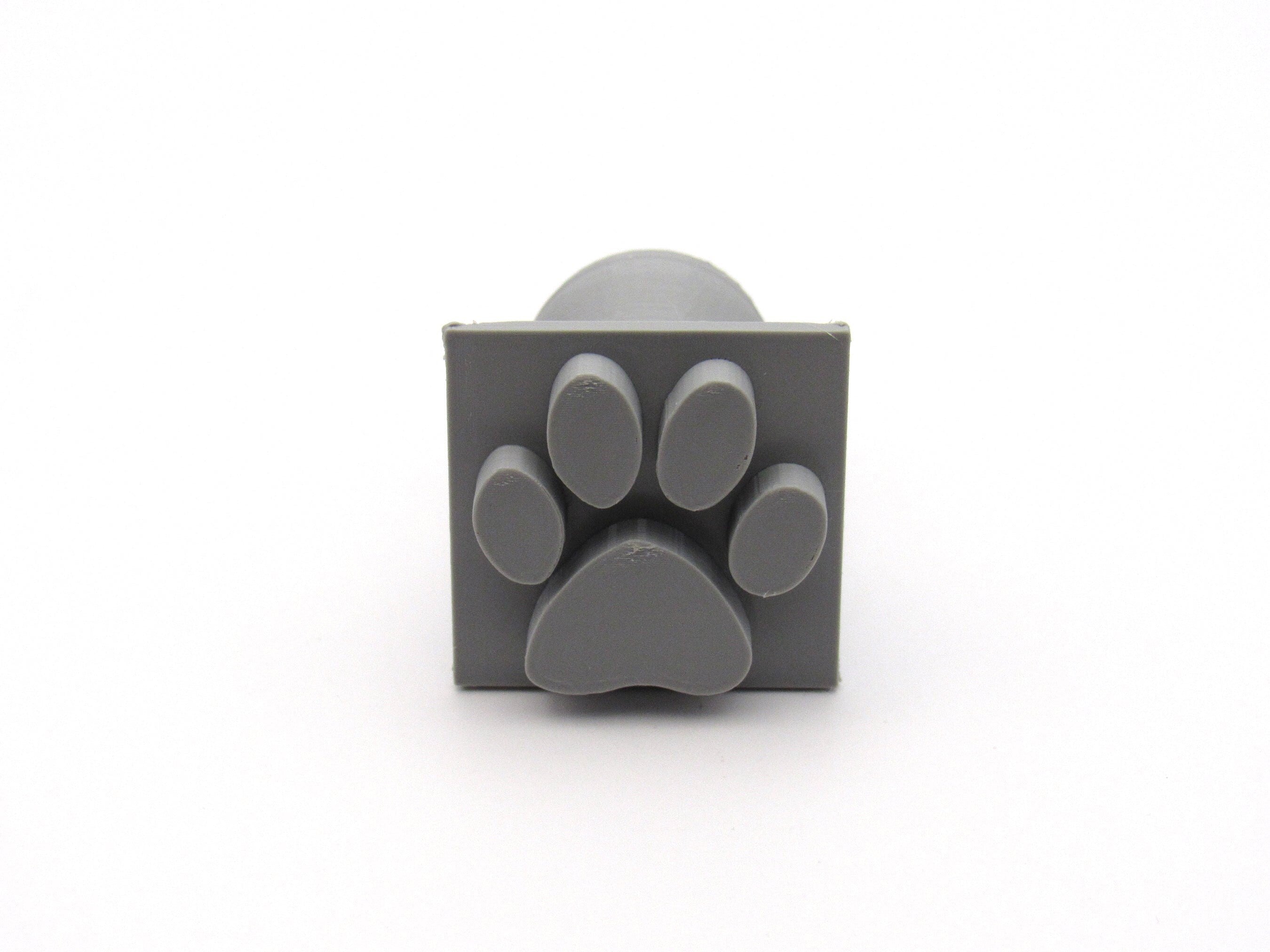 Paw Print Square Stamp with Cutter - square pendant stamp with cutter Square pendant - A Mayes Pottery