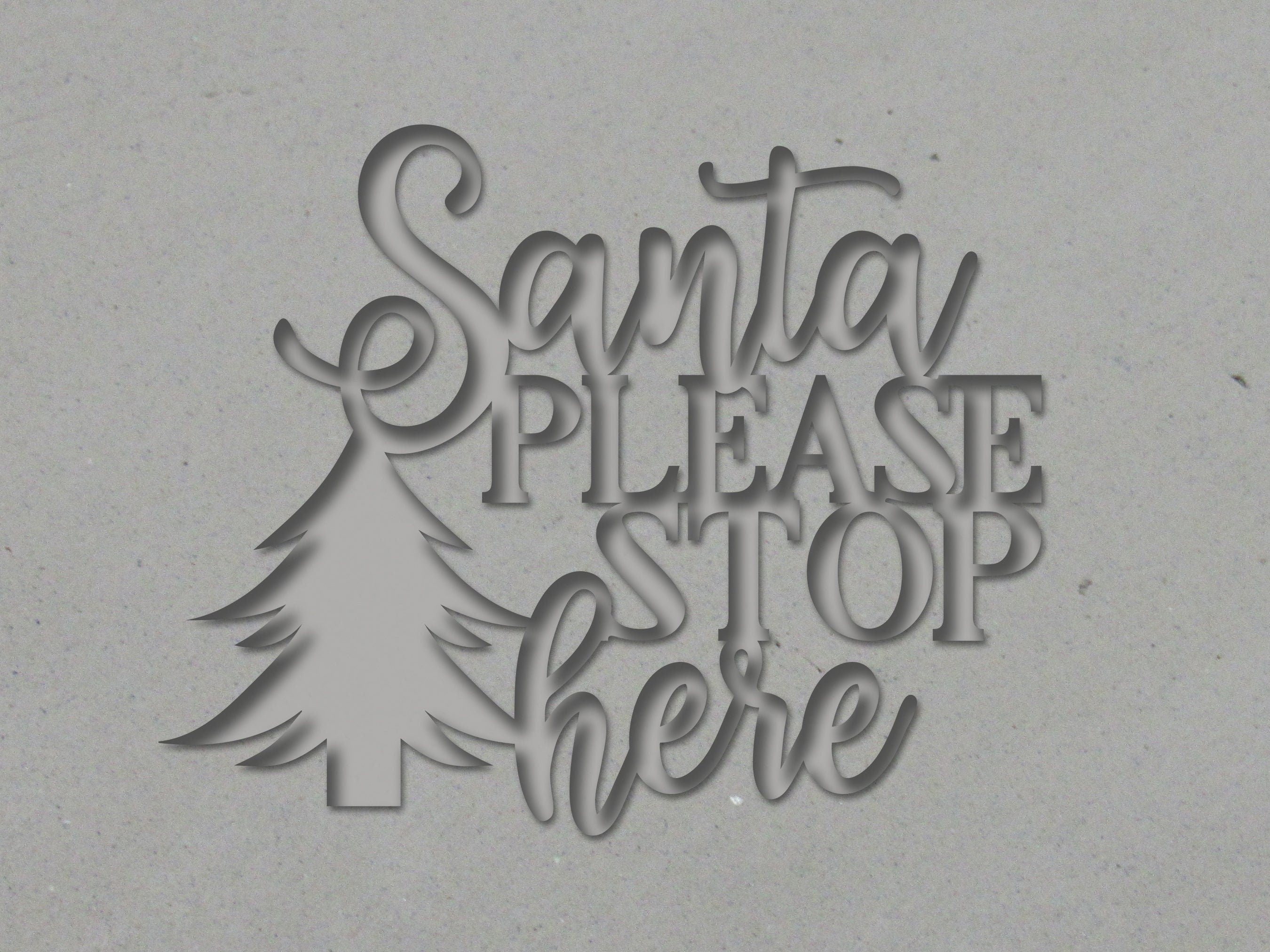 Santa Please Stop Here - Christmas Mug Clay Stamp for handbuild pottery