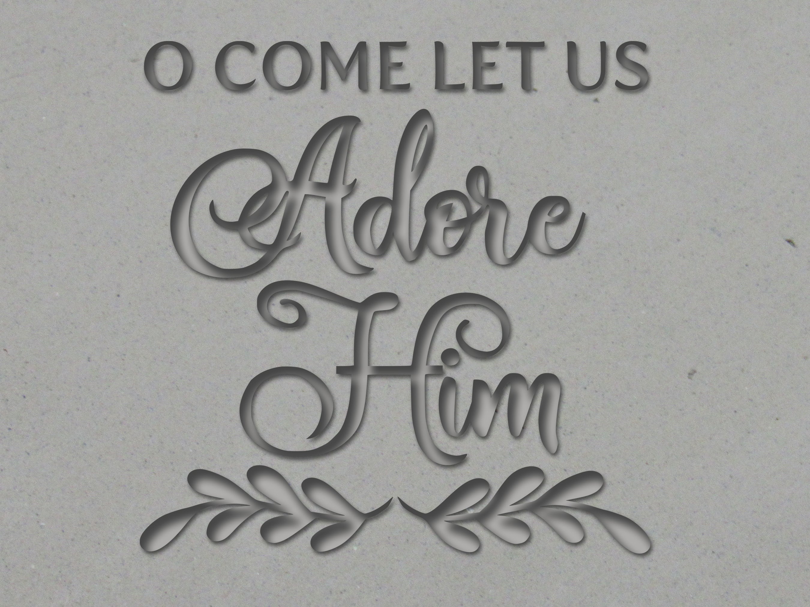 O Come Let Us Adore Him Christmas Mug Clay Stamp for handbuild pottery  - A Mayes Pottery