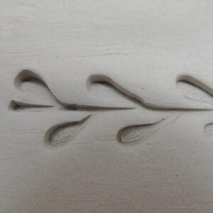 Round leaf vine border stamp for handbuild pottery  - A Mayes Pottery