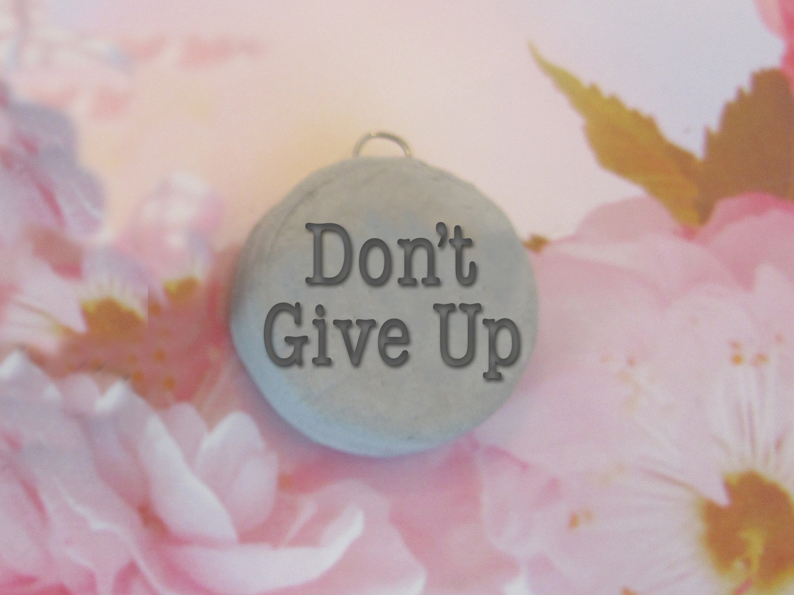 Don't Give Up round pendant clay stamp with cutter round - A Mayes Pottery
