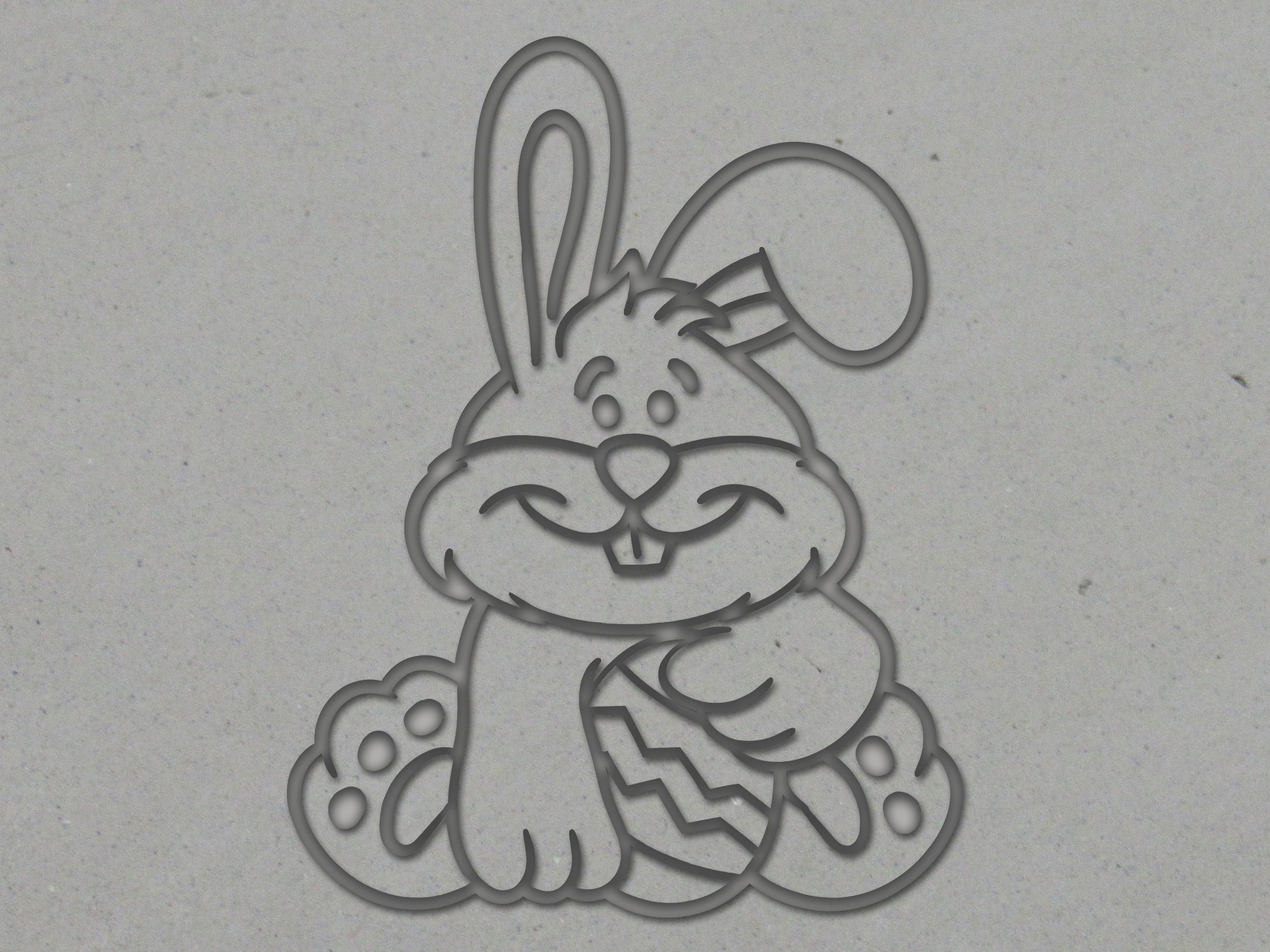 Easter Bunny Mug Clay Stamp for handbuild pottery