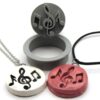 Music Notes - round pendant clay stamp with cutter round - A Mayes Pottery