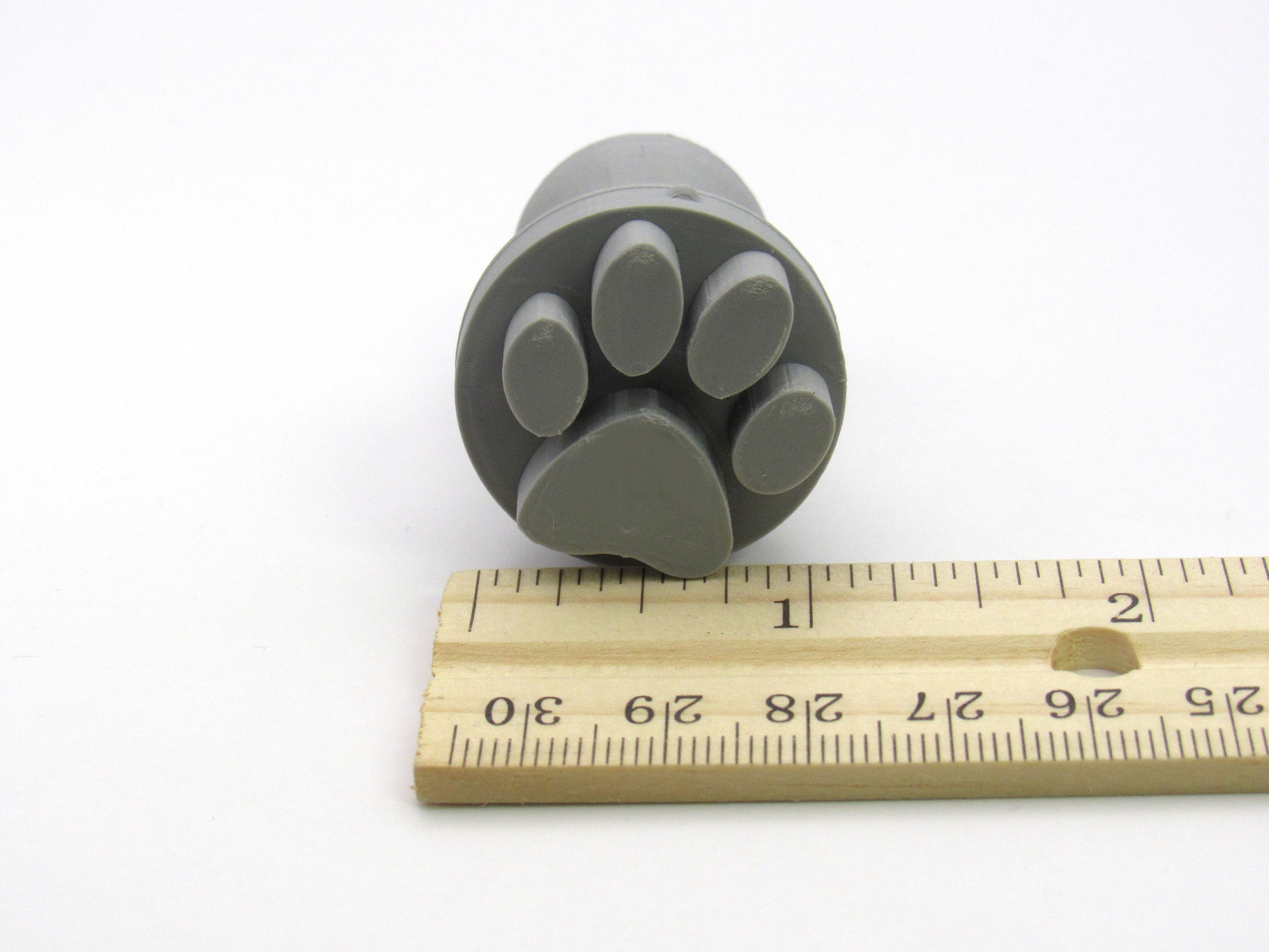 Paw Print Clay Stamp - round pendant pottery stamp with cutter Round pendant - A Mayes Pottery