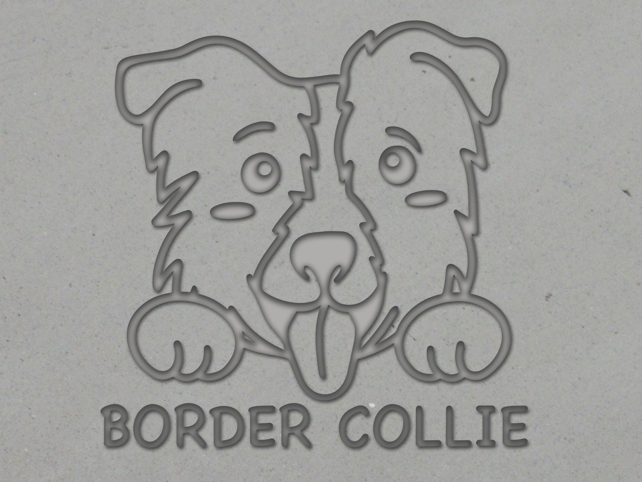 Border Collie Dog Mug stamp design | dog clay stamp | handbuild pottery