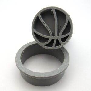 Basketball Clay Stamp - round sports themed pendant pottery stamp with cutter Round pendant - A Mayes Pottery