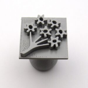 Doodle Flower Bouquet Square Clay Stamp with Cutter - Pottery Stamp - Pendant Stamp pendant stamp - A Mayes Pottery
