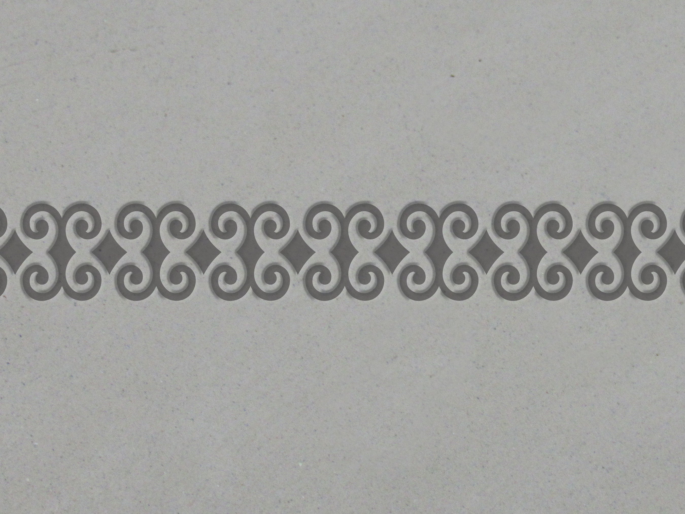 Swirls and diamonds border stamp for handbuild pottery  - A Mayes Pottery